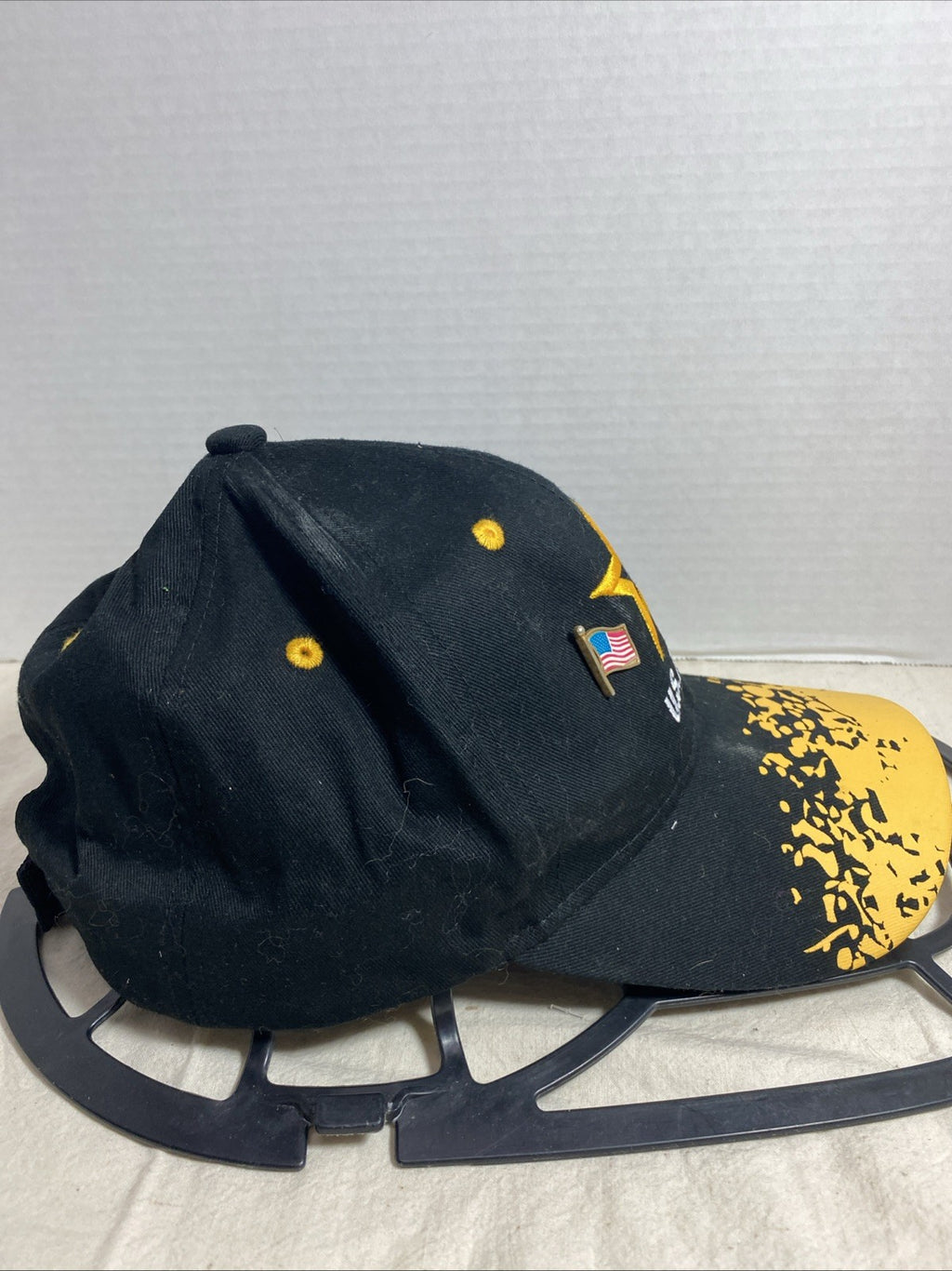 U.S. Army Strong Baseball Cap Black & Yellow Star Logo Adjustable Made in USA