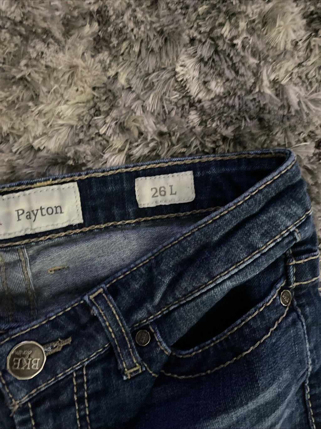 BKE Denim Women's Size 26L Long Peyton Bootcut Jeans Dark Wash 33.5 Inseam