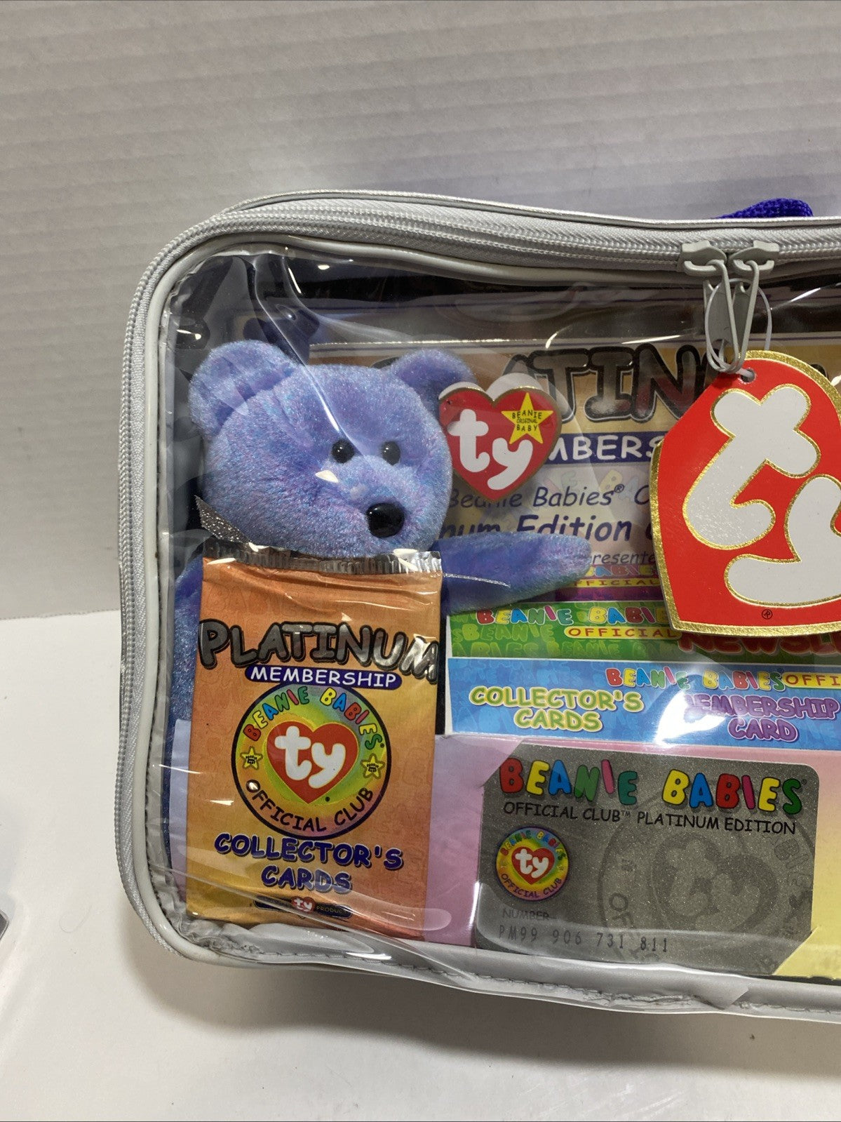 ty Beanie Babies Original Membership Club Platinum Kit Bag 1999 Vintage Sealed
