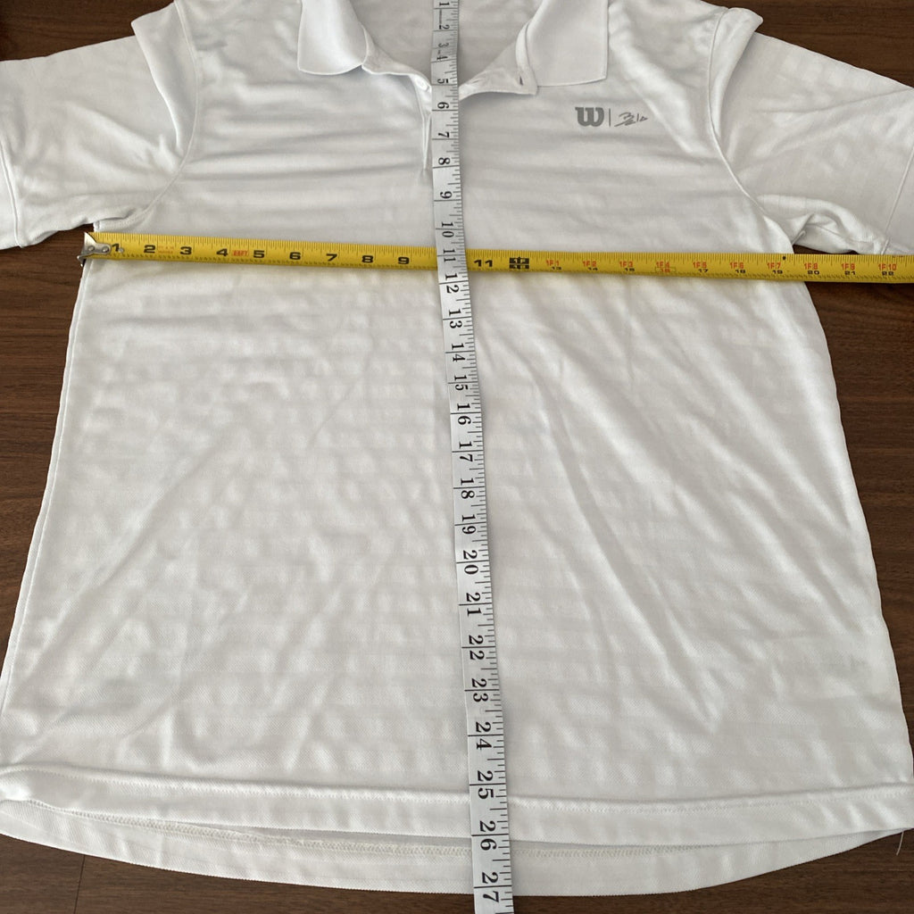 Wilson Bela men’s medium golf shirt white short sleeves Free Ship