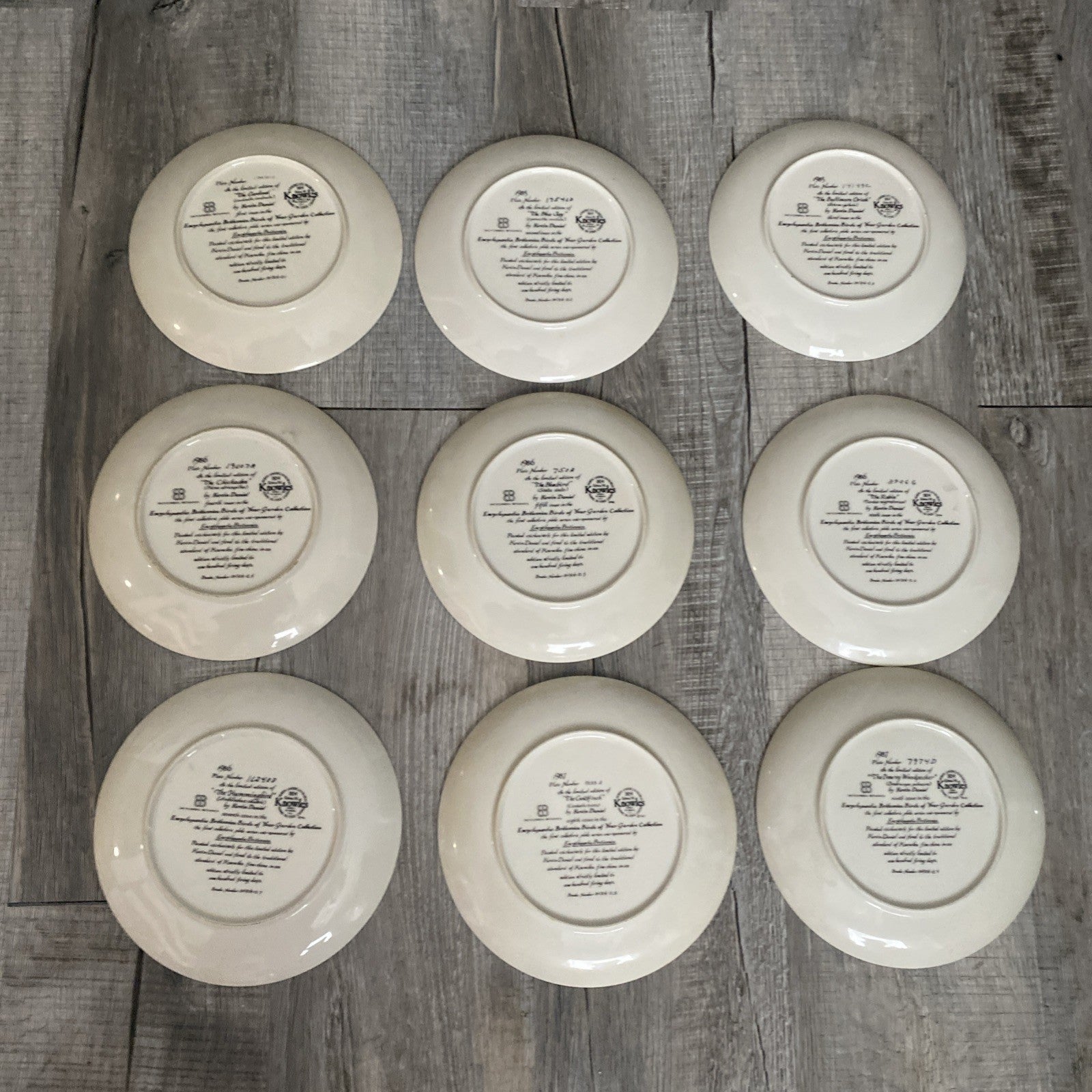 Set Of 9 Knowles Encyclopedia Britannica Birds Of Your Garden Collection Plates