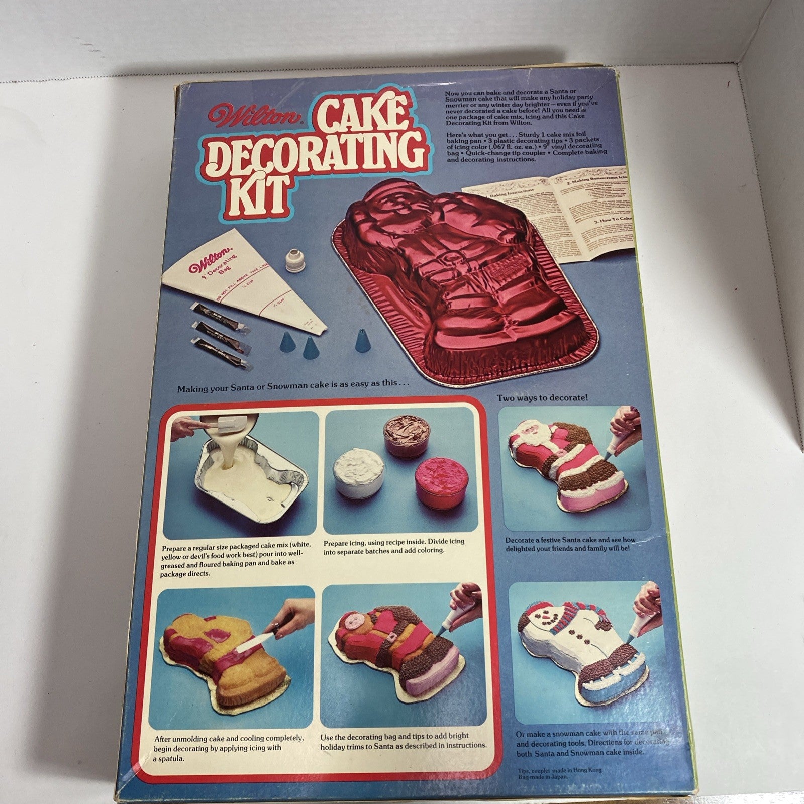 VTG CHRISTMAS WILTON CAKE DECORATING KIT SANTA SNOWMAN BAKING PAN
