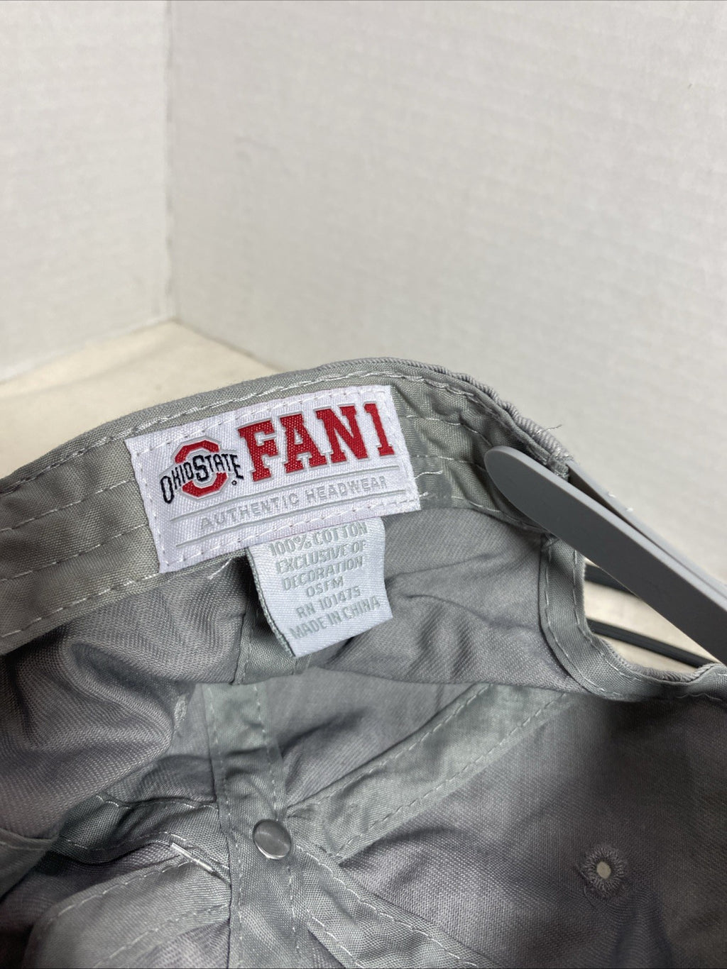 Ohio State Buckeyes Hat Cap One Size Gray Strap Stretch Logo NCAA