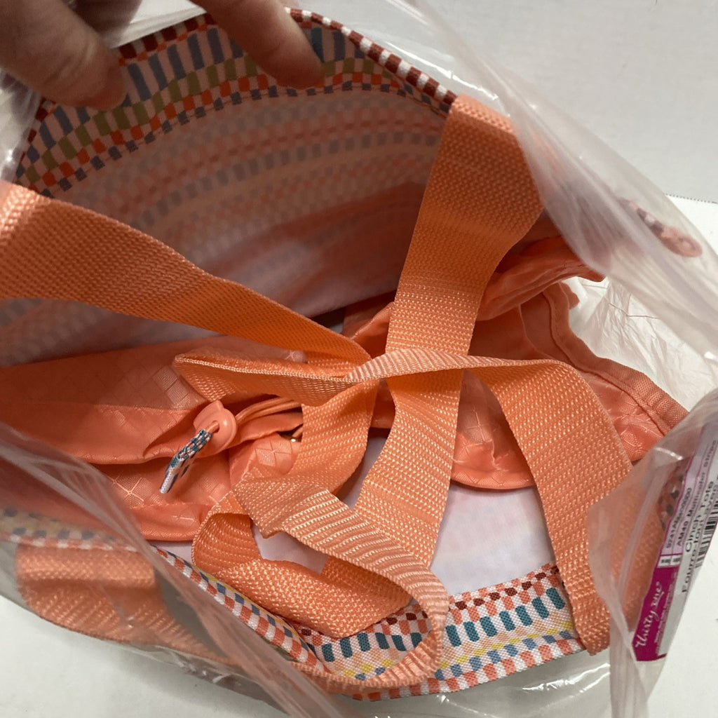 Thirty One Cinch Tote Bag, Multi Color Stripe, New In Pkg