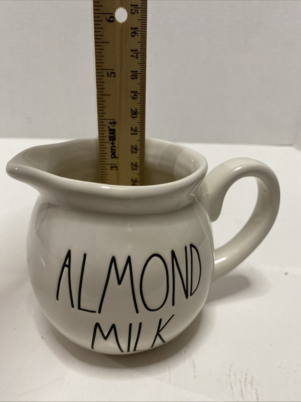 RAE DUNN ALMOND MILK Pitcher Creamer Large 2 Cup 16 Oz Artisan Magenta 213