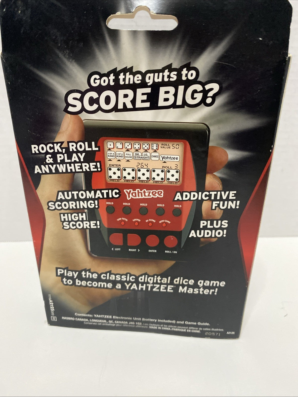 Yahtzee Handheld Digital Game - A2125  Hasbro NEW- Sealed