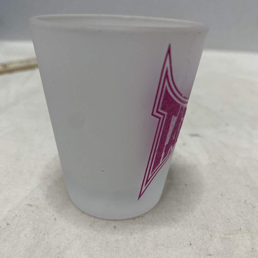 TAPOUT Pink Collectible Shot Glass Clear Frosted UFC Fight Liquor Barware