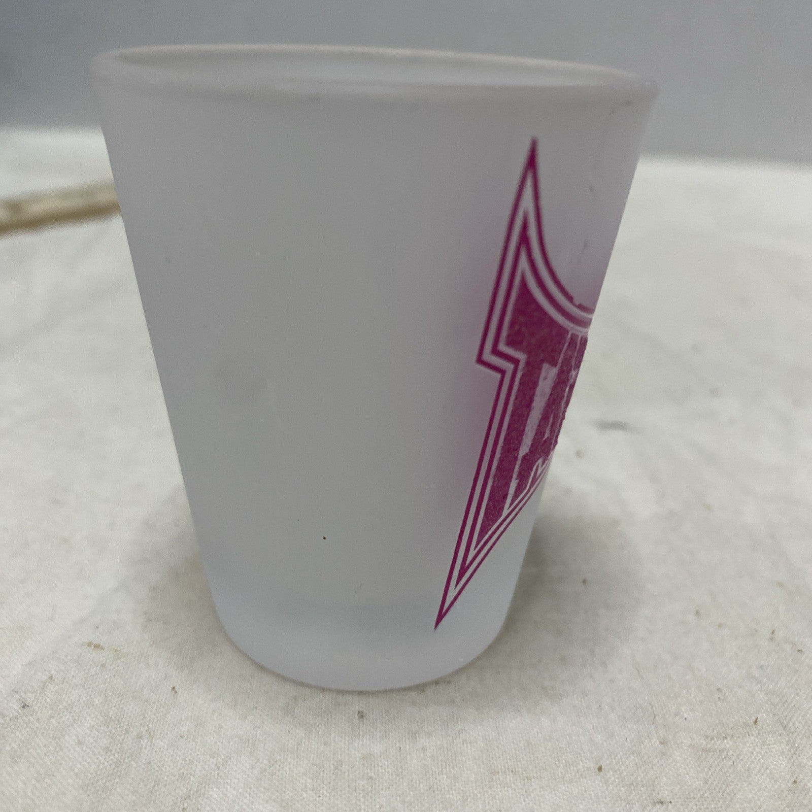 TAPOUT Pink Collectible Shot Glass Clear Frosted UFC Fight Liquor Barware