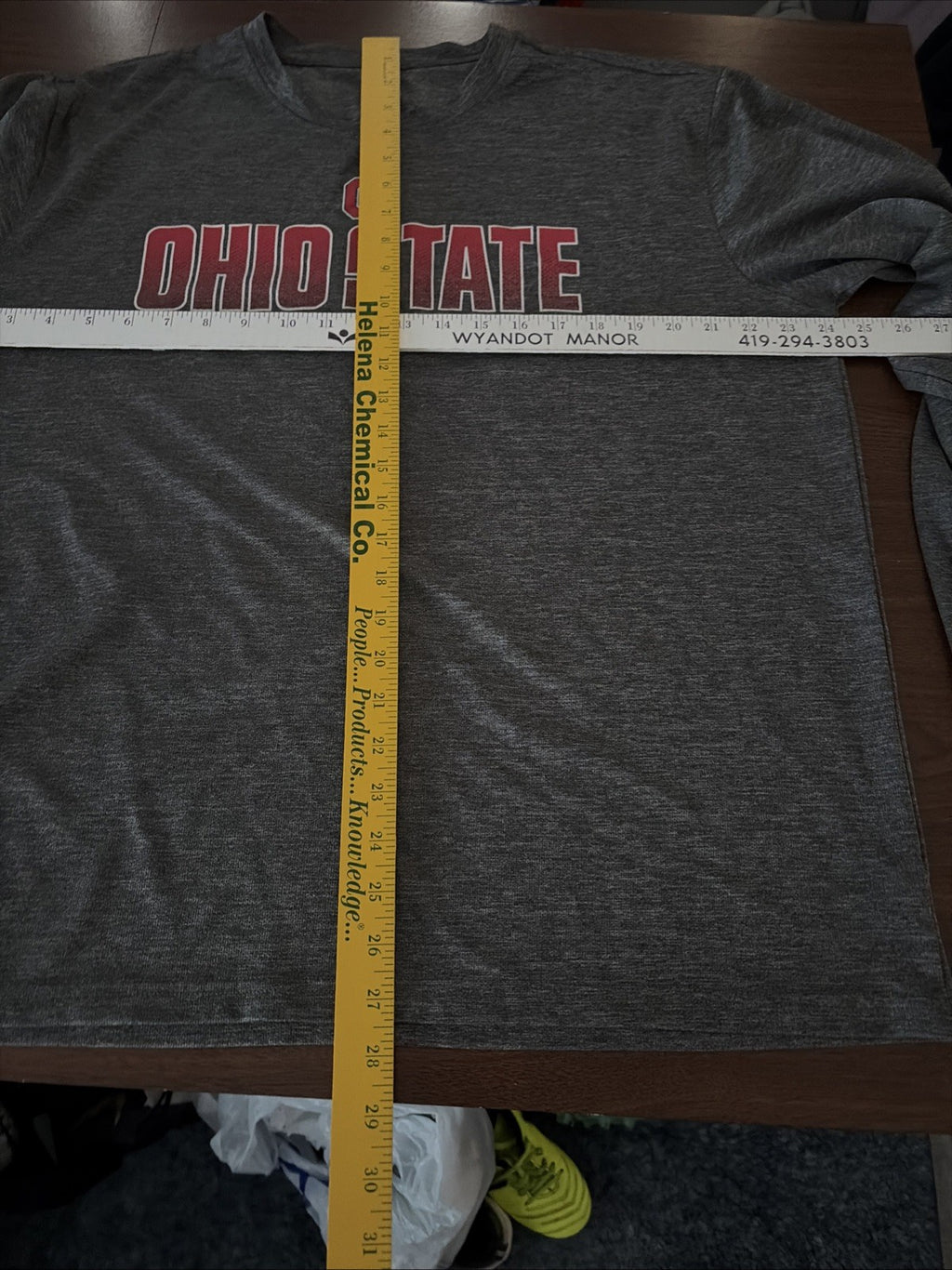 Ohio State University NCAA Football Grey Long Sleeve Shirt Adult 2XL Buckeyes