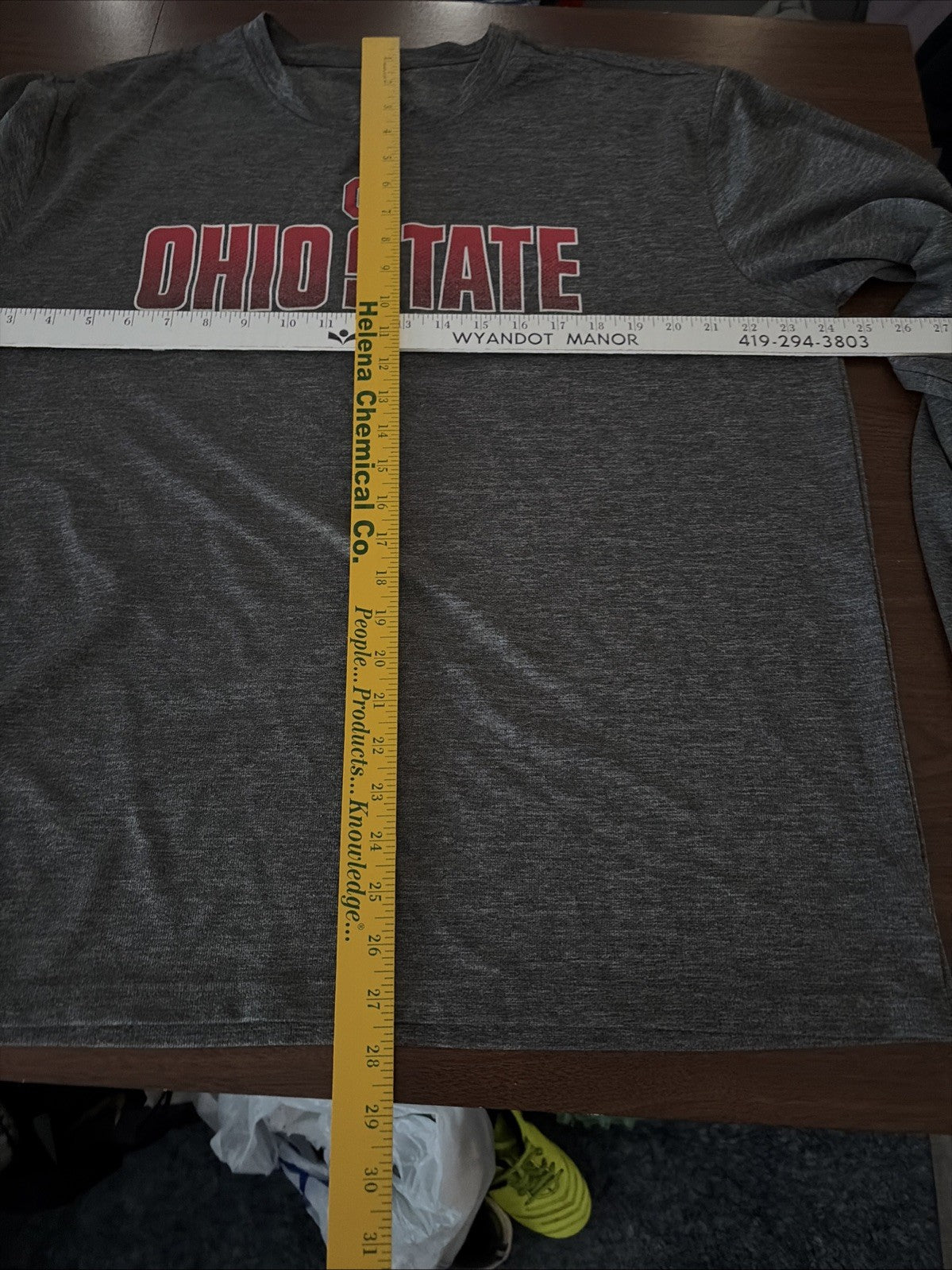 Ohio State University NCAA Football Grey Long Sleeve Shirt Adult 2XL Buckeyes