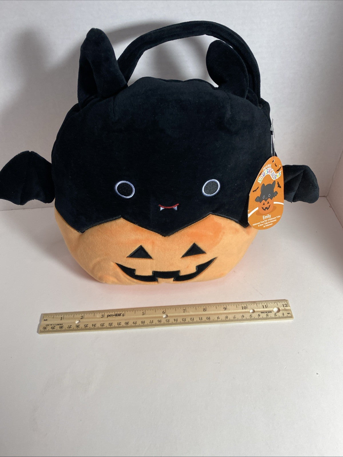 Squishmallows Emily the Bat in Pumpkin Halloween 10" Stuffed Plush-RARE W TAGS