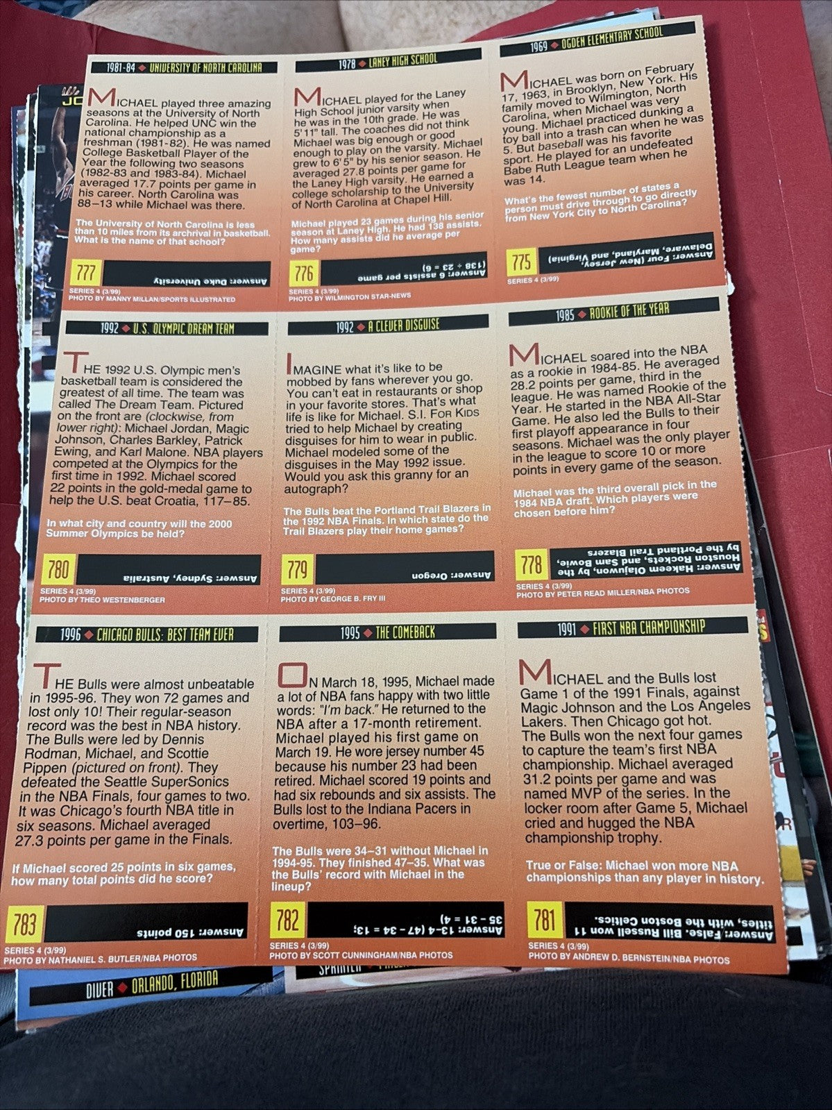 MICHAEL JORDAN RARE SI FOR KIDS 1999 FULL UNCUT SHEET ALL JORDAN