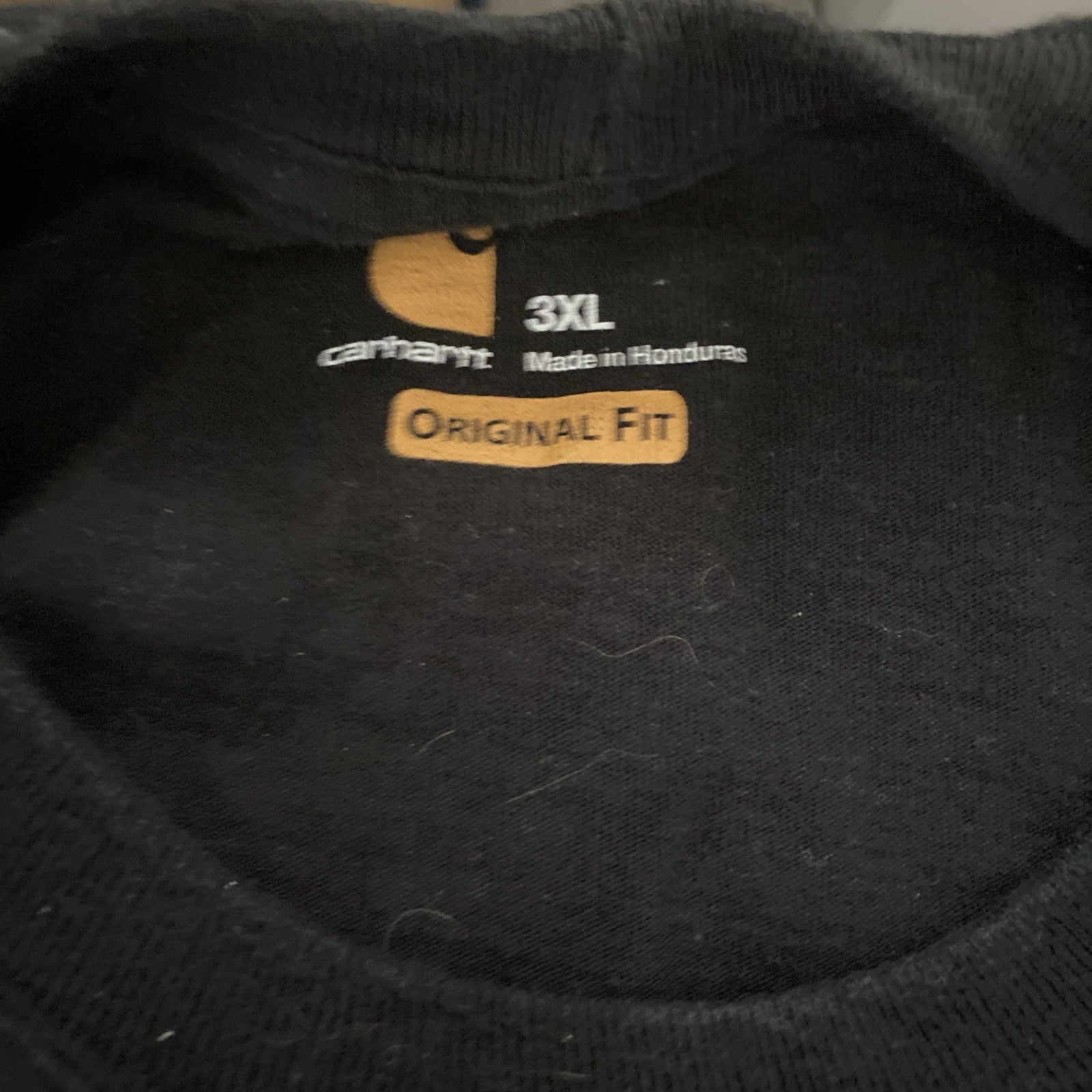 Carhartt Shirt Men's Black 3XL Short Sleeve Original Fit Crew Neck Pocket Cotton