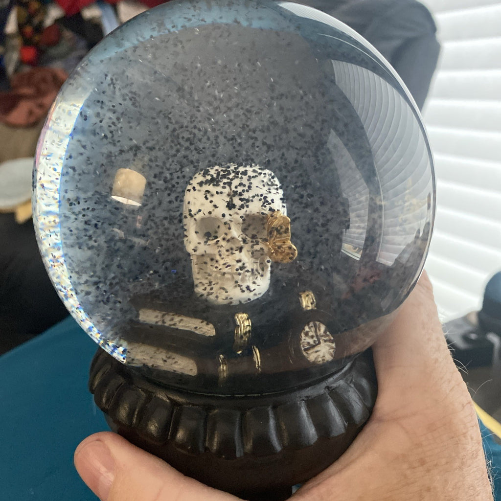 Skull On Books Snow globe