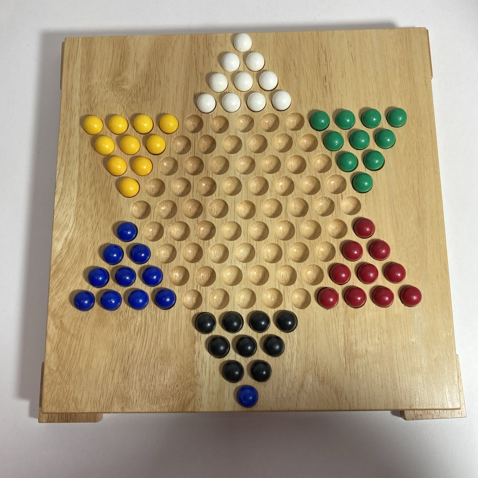 The Woodfield Collection CHINESE CHECKERS Wooden Game Board & Marbles Game 2001