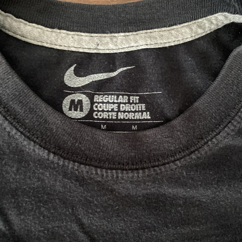 Nike Shirt Mens Med Black Camo Swoosh Spell Out Logo Graphic Tee free shipping