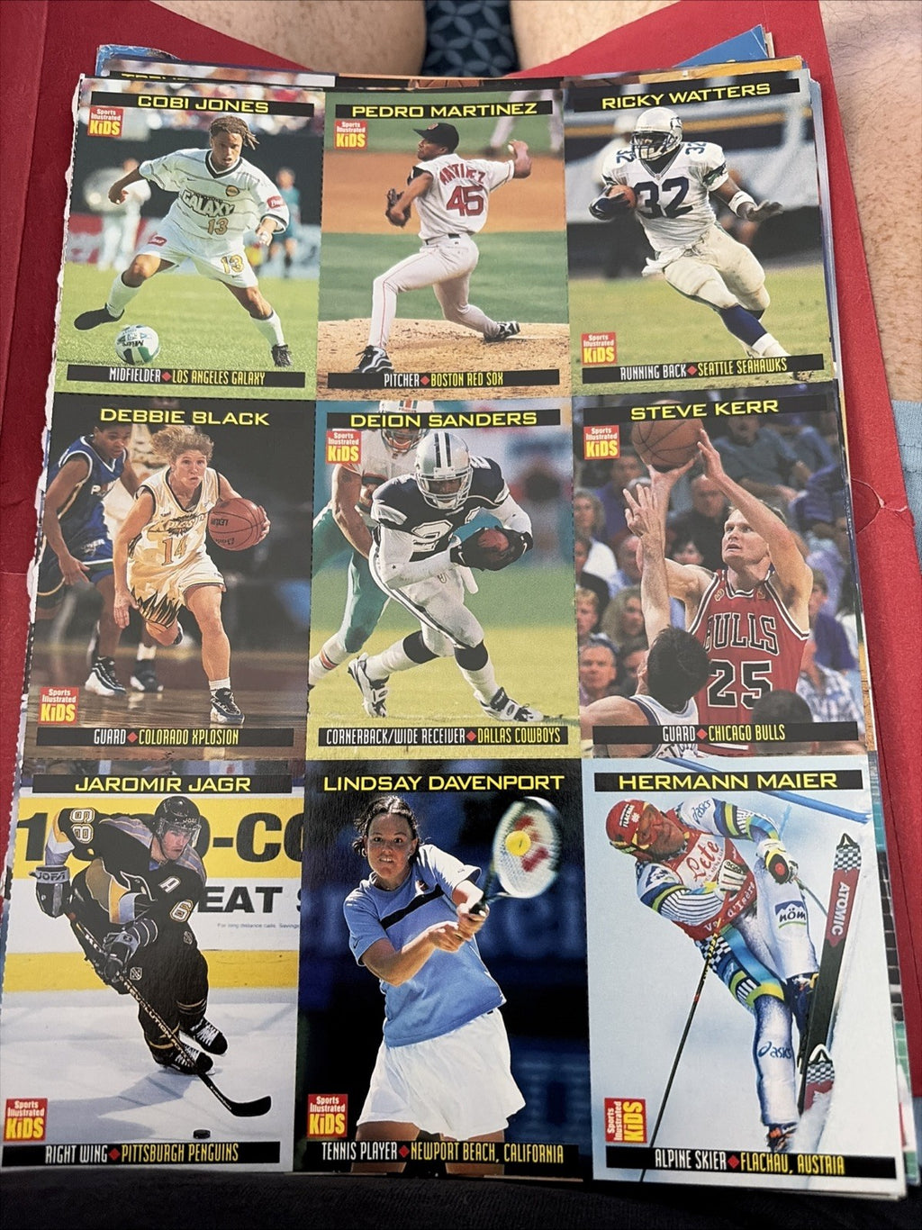 DEION SANDERS 1999 SPORTS ILLUSTRATED FOR KIDS SI UNCUT SHEET HERMANN MAIER