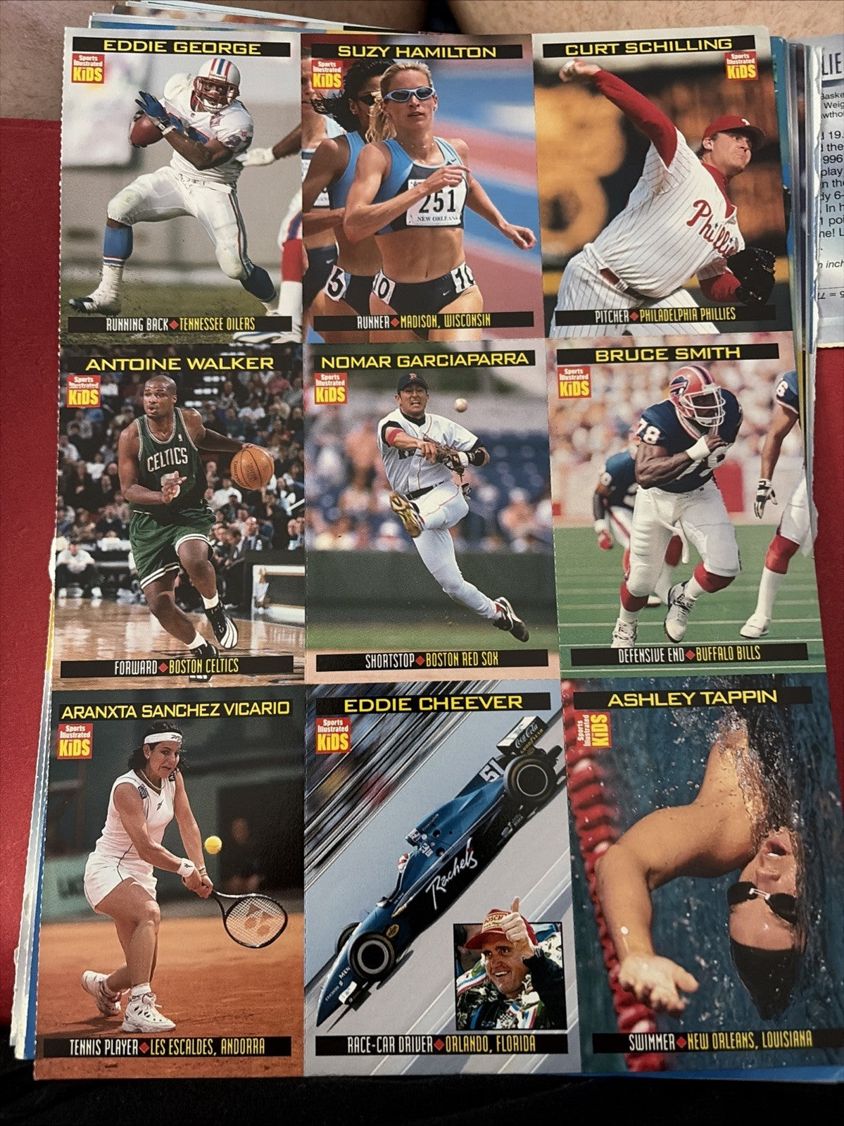 CURT SCHILLING EDDIE CHEEVER 1998 SPORTS ILLUSTRATED FOR KIDS SI UNCUT SHEET