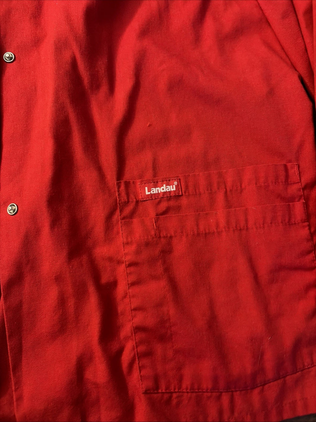 OHIO STATE Large lab jacket Buckeyes tunic w/ snaps Landau scrubs OSU pockets
