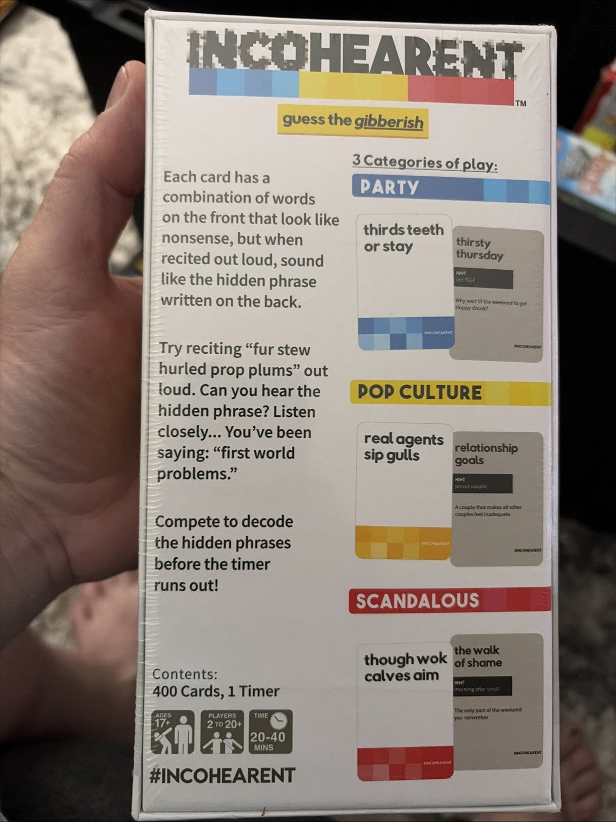 Incohearent Card Game Party Game  - Guess the Gibberish New In Box