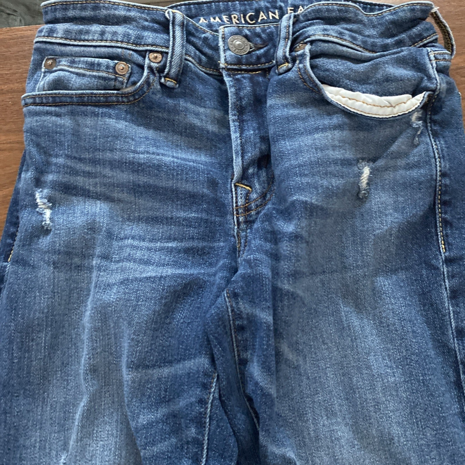 American Eagle next level flex 28X 30 women’s jeans Distressed