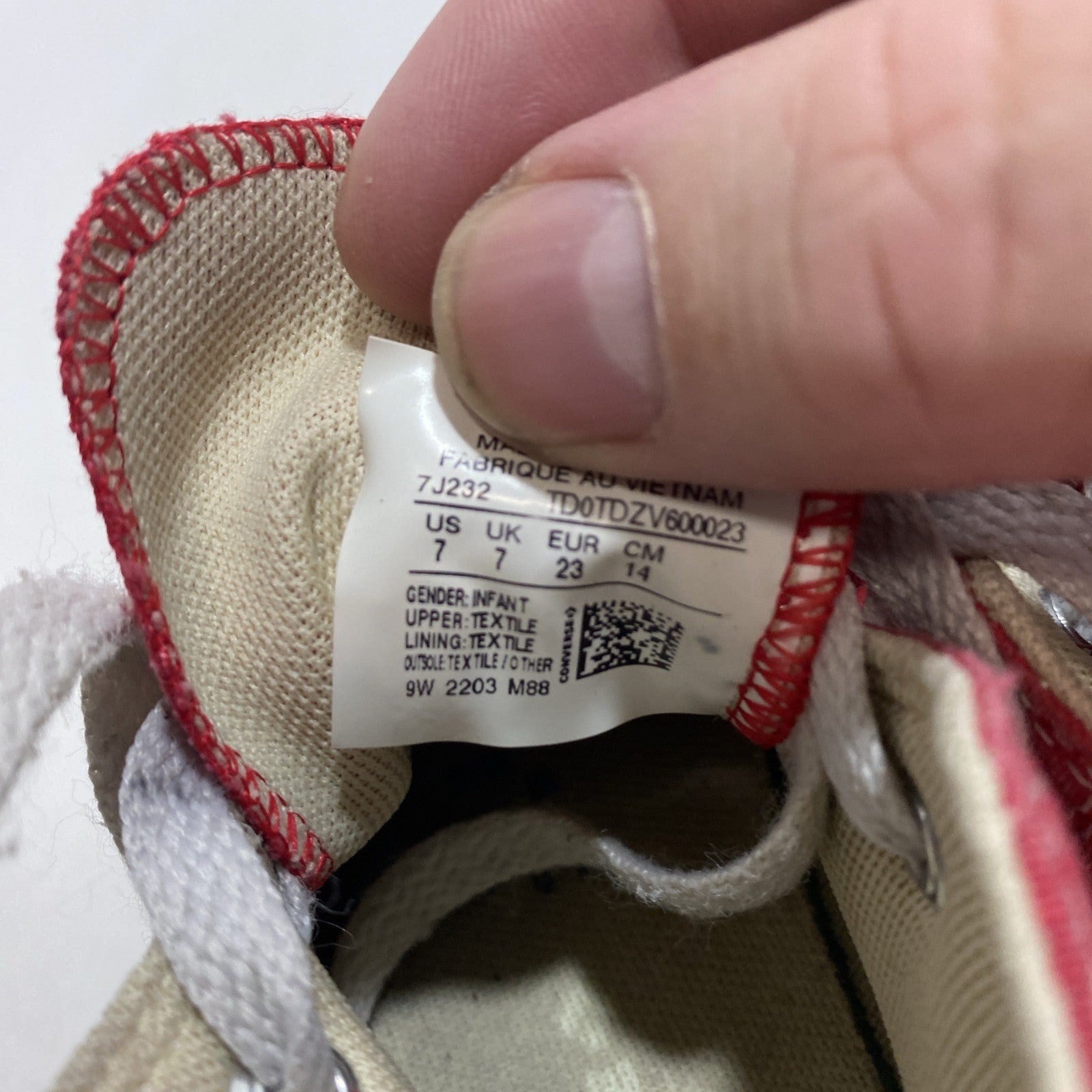 Converse Kids Chuck Taylor All Star High Top Shoes Red Size 7
