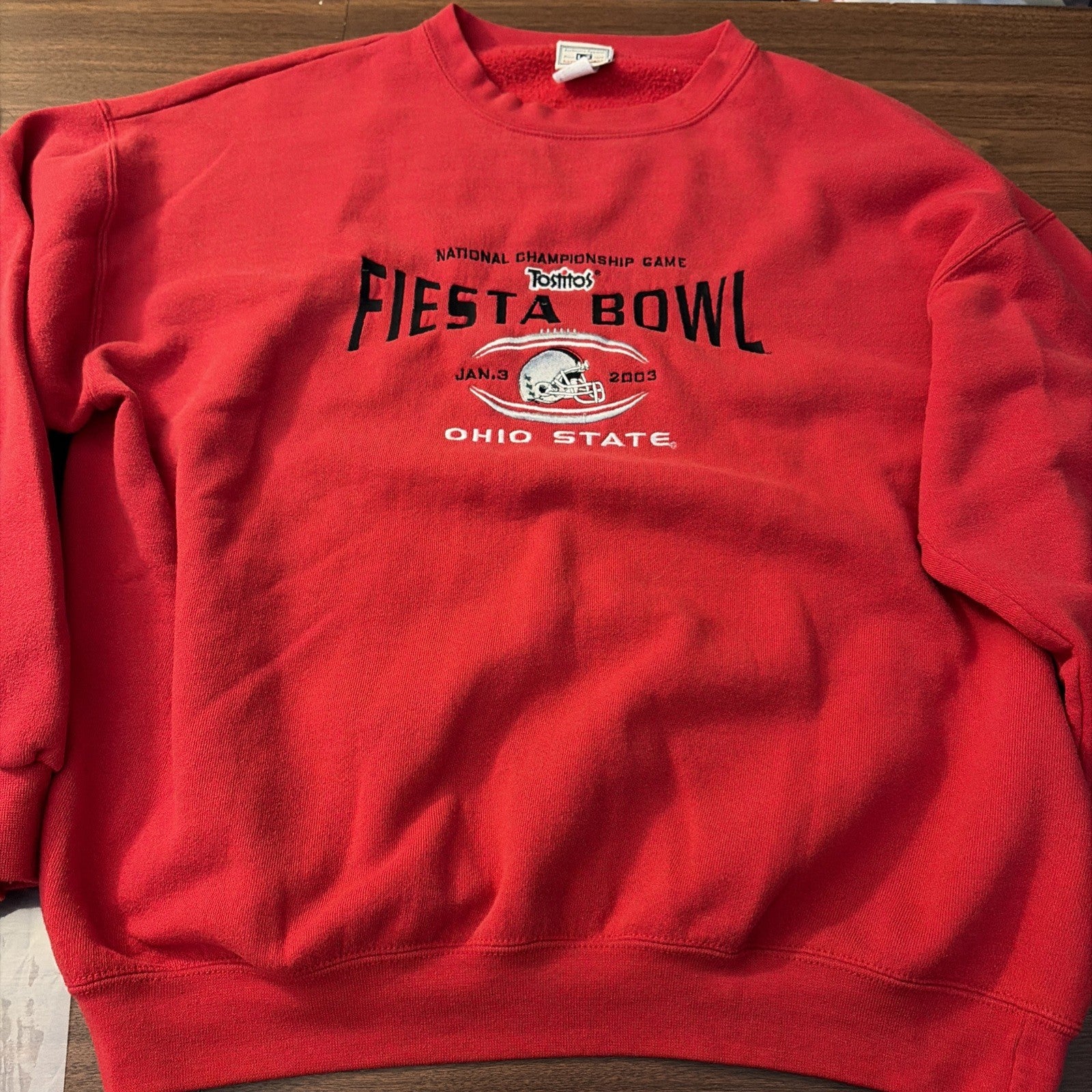 Vintage XL 2003 Ohio State Buckeyes Tostitos Fiesta Bowl Sweatshirt Red