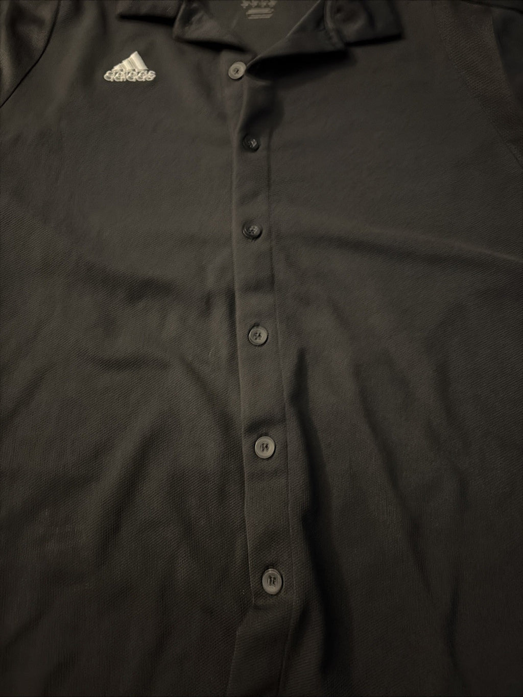 Adidas Climacool Men's Sz M Black Polo Shirt Performance Button Up