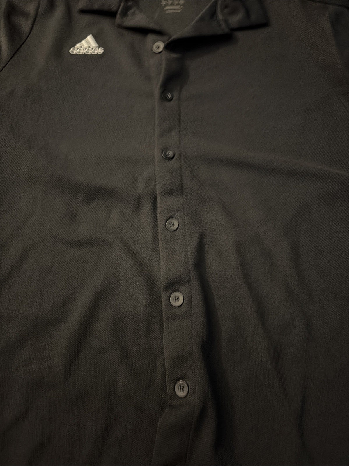 Adidas Climacool Men's Sz M Black Polo Shirt Performance Button Up