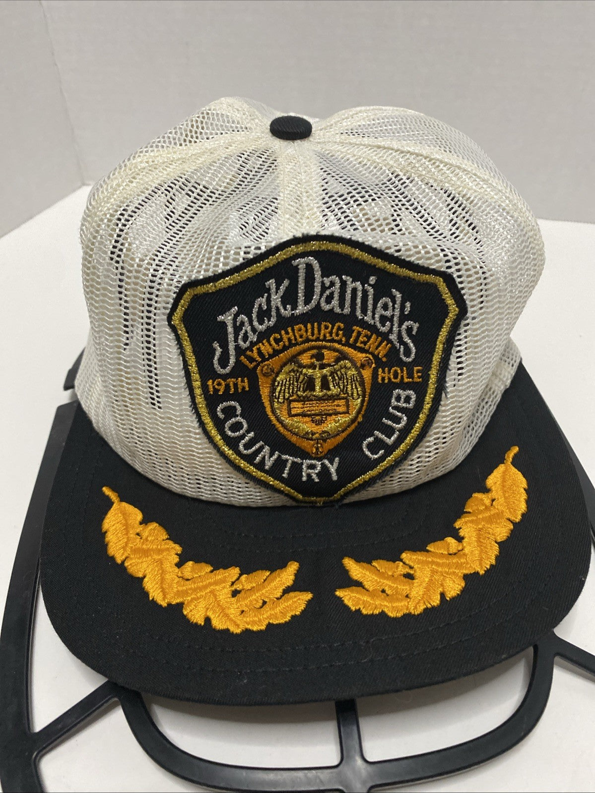 VTG Jack Daniels Hat Cap Snap Back Country Club Golf Whisky Trucker Men 19th Hol