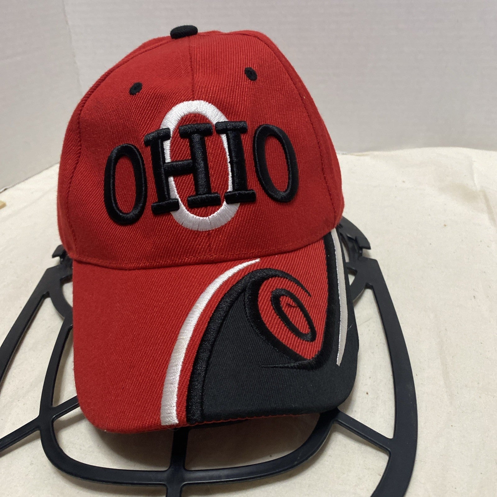 Ohio State Adjustable Baseball Cap Hat Red Black White