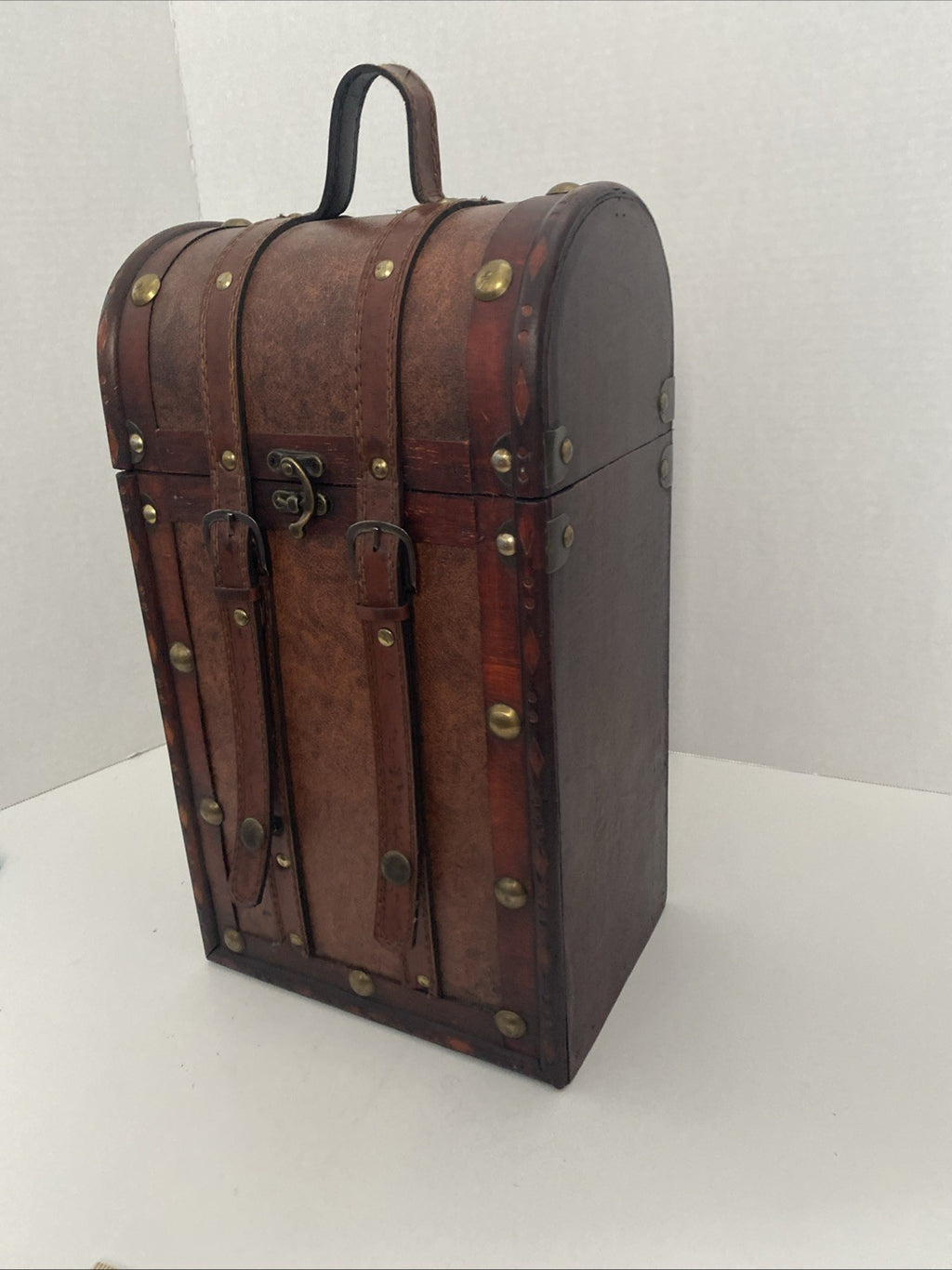 Twine Chateau Two Bottle Antique Style Wine Box Brown Home Decor