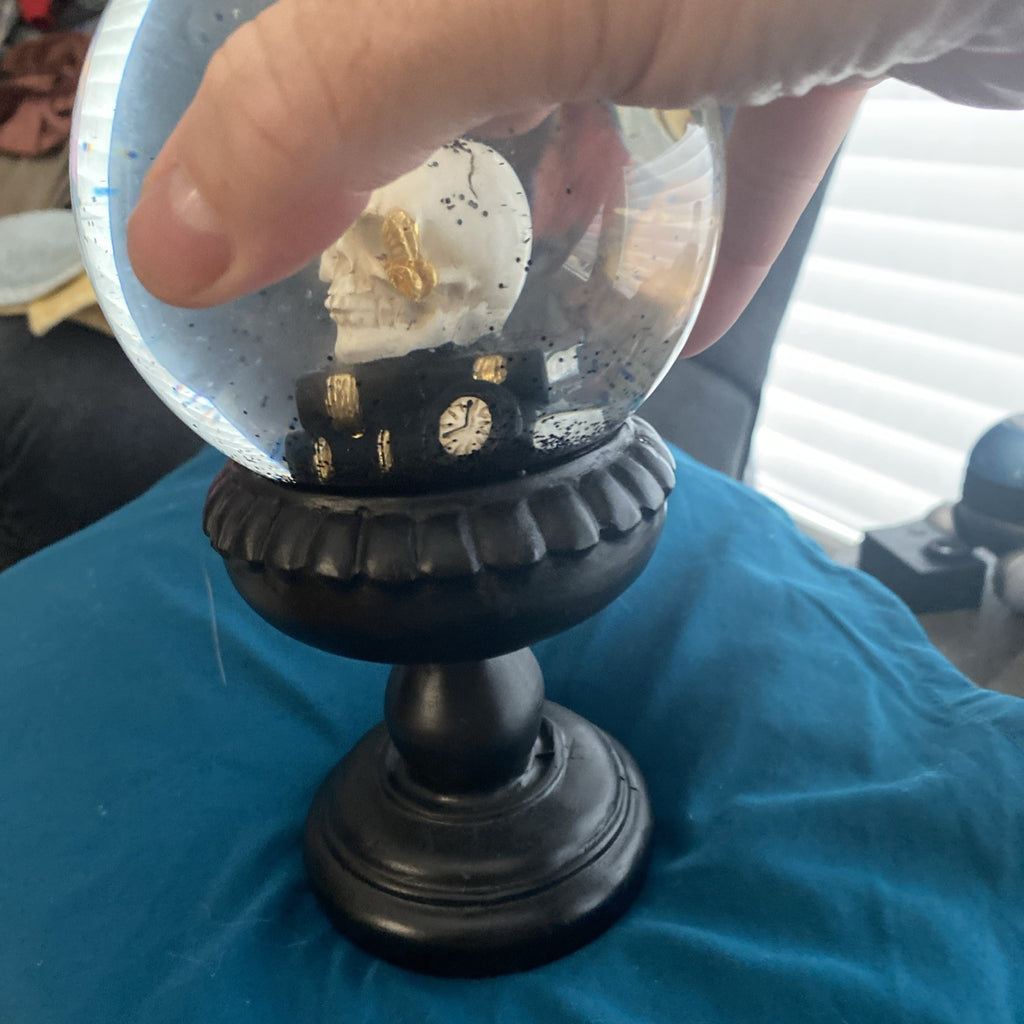 Skull On Books Snow globe