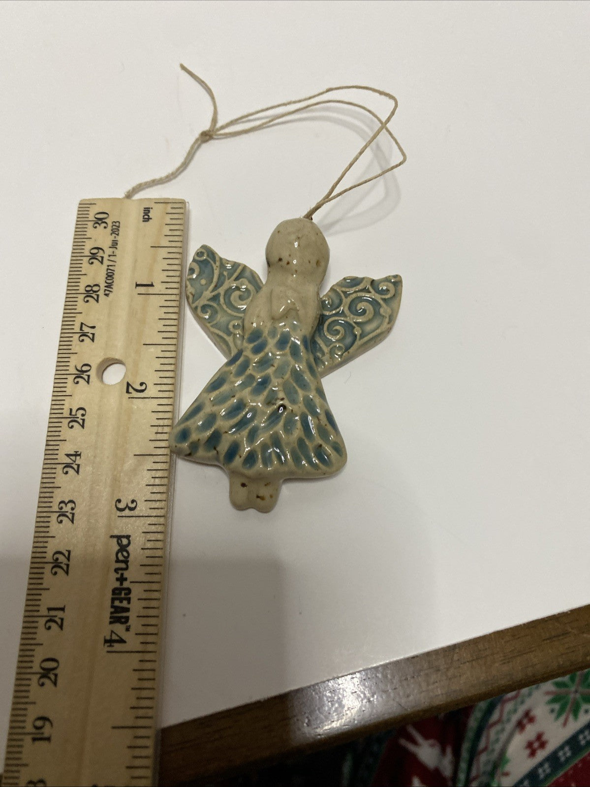 Pottery Christmas Angel Ornament