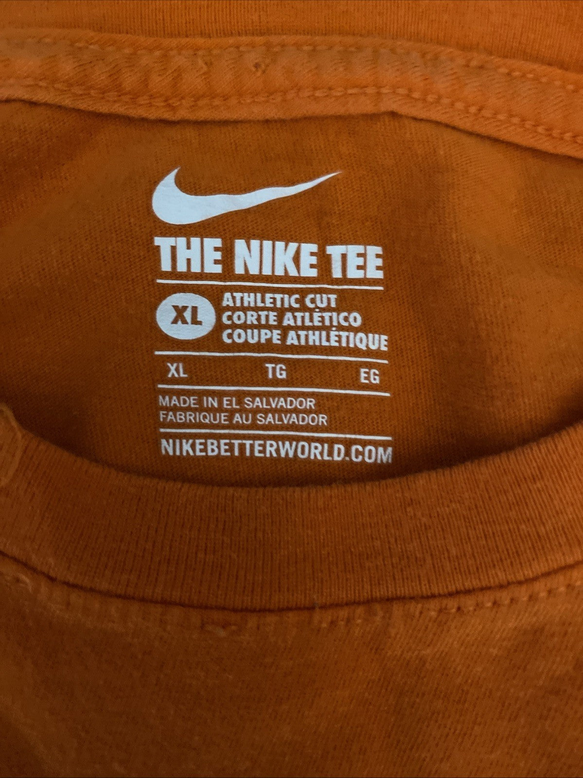 Nike Just Do It Big Logo Long Sleeve T Shirt Youth Sz XL Orange Sportswear