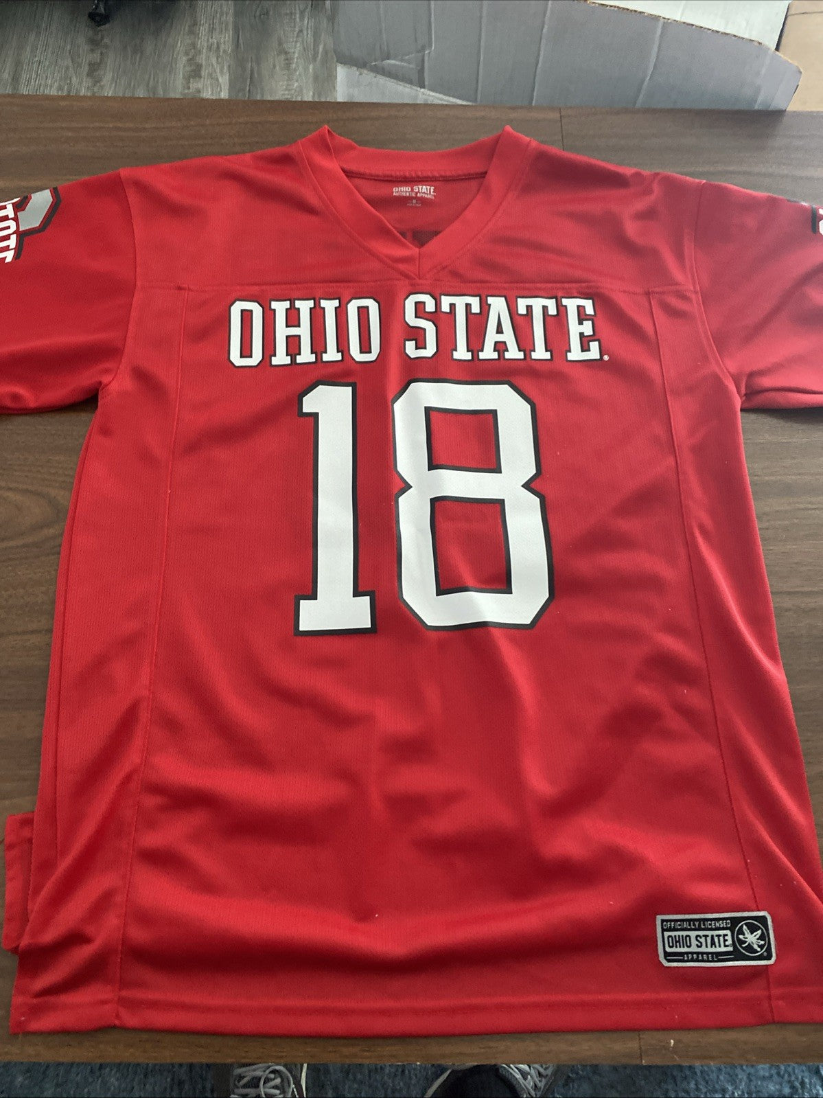 Ohio State Buckeyes Jersey Adult Medium Red #18 Jersey the Ohio State University