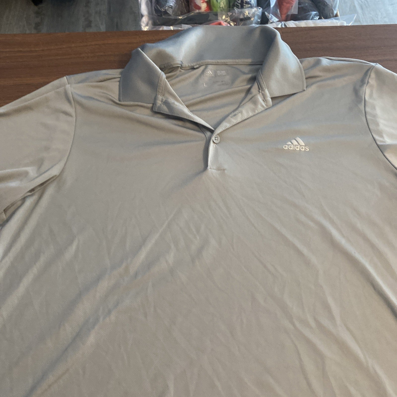 Adidas Golf Polo Gray Short Sleeve Size Large Lightweight