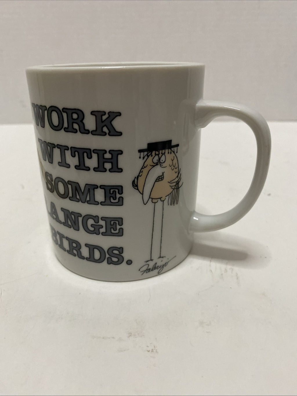 Message Mugs I Work With Some Strange Birds Coffee Mug Cup Japan