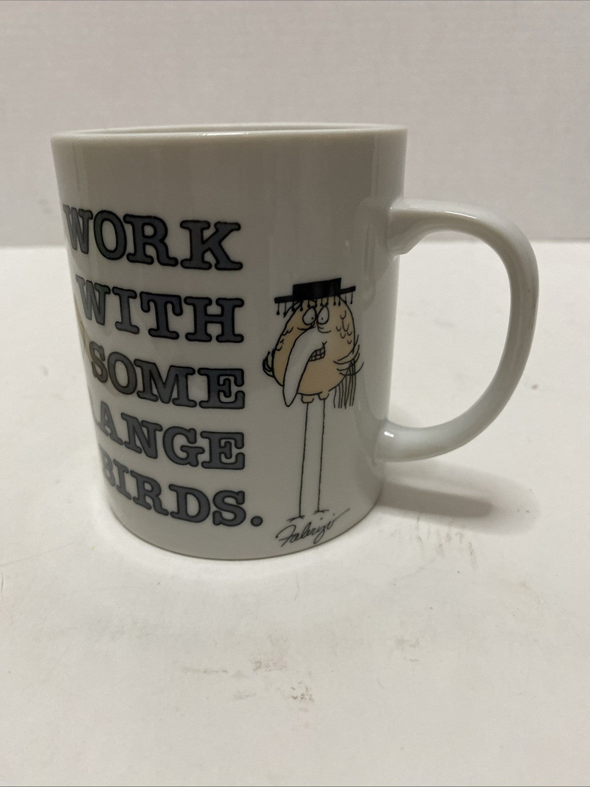 Message Mugs I Work With Some Strange Birds Coffee Mug Cup Japan