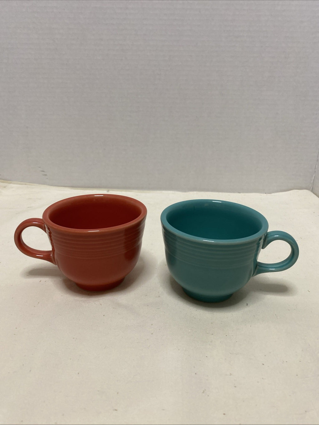Fiesta Art Deco Teal, Orange Coffee Tea Cup 7.75 oz Durable Fiestaware