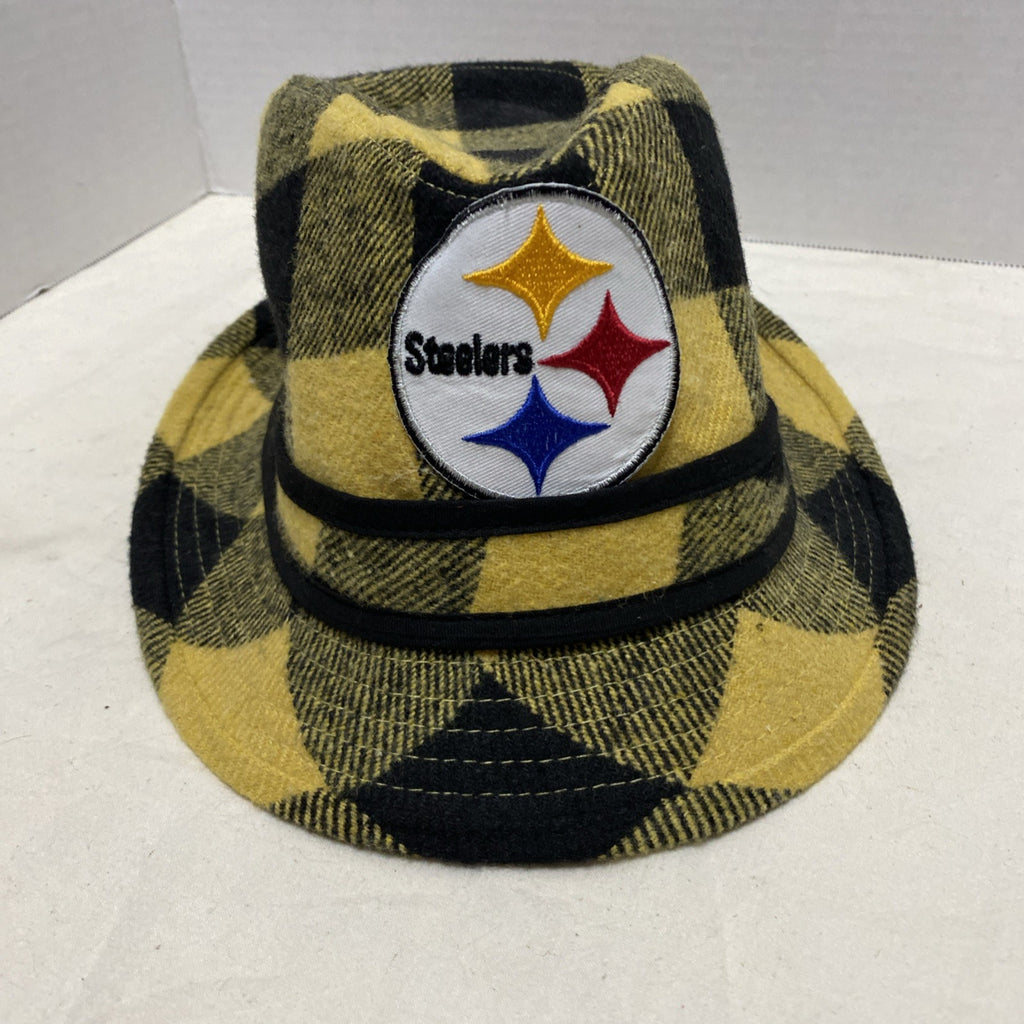Steelers Fedora - Black And Gold Plaid-