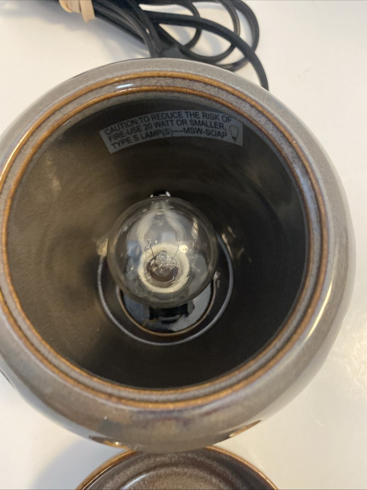 Scentsy Wax Warmer Limestone Pottery Crock Rustic EUC Genuine 
