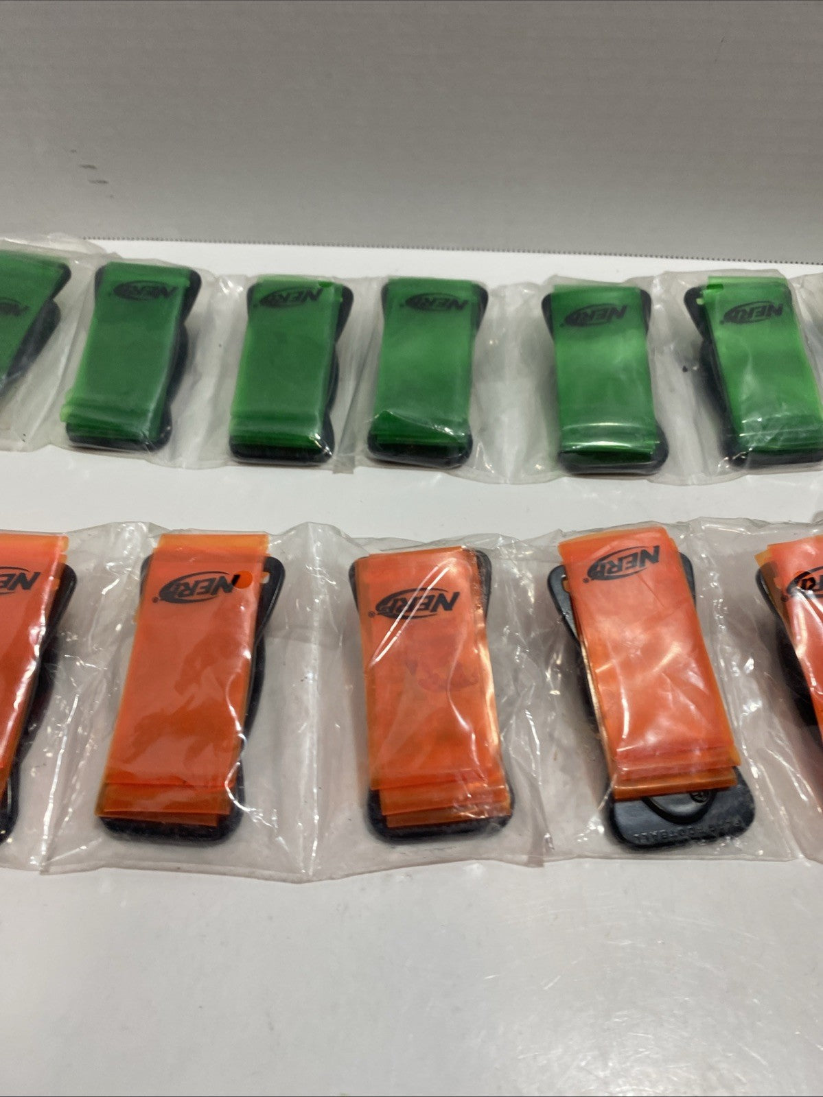 NERF Flag Football Clip On Flags Lot of (16) 8 Orange/ 8 Green NEW/SEALED