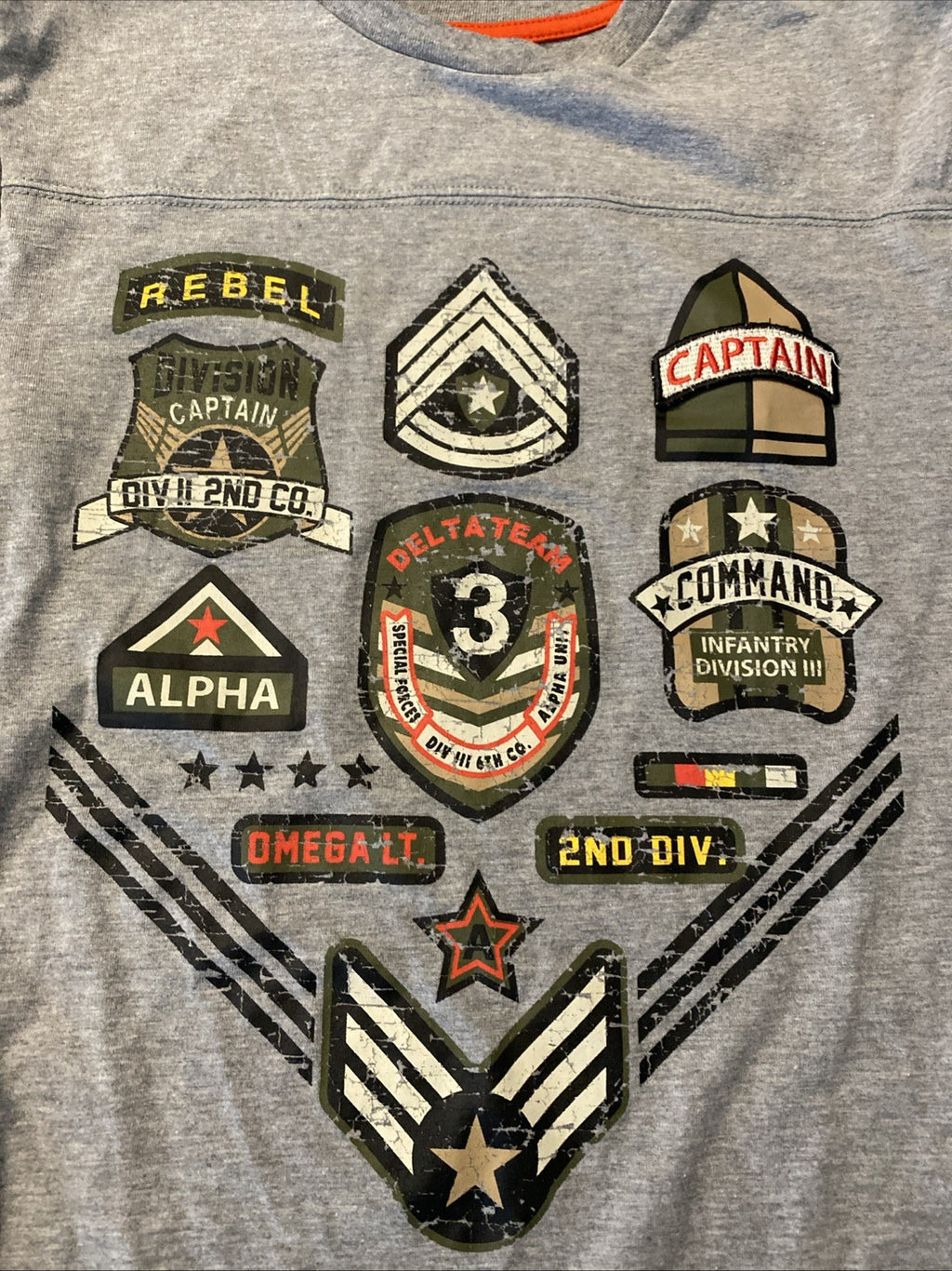 Youth double extra-large short sleeve T-shirt military ranks size XXL 18