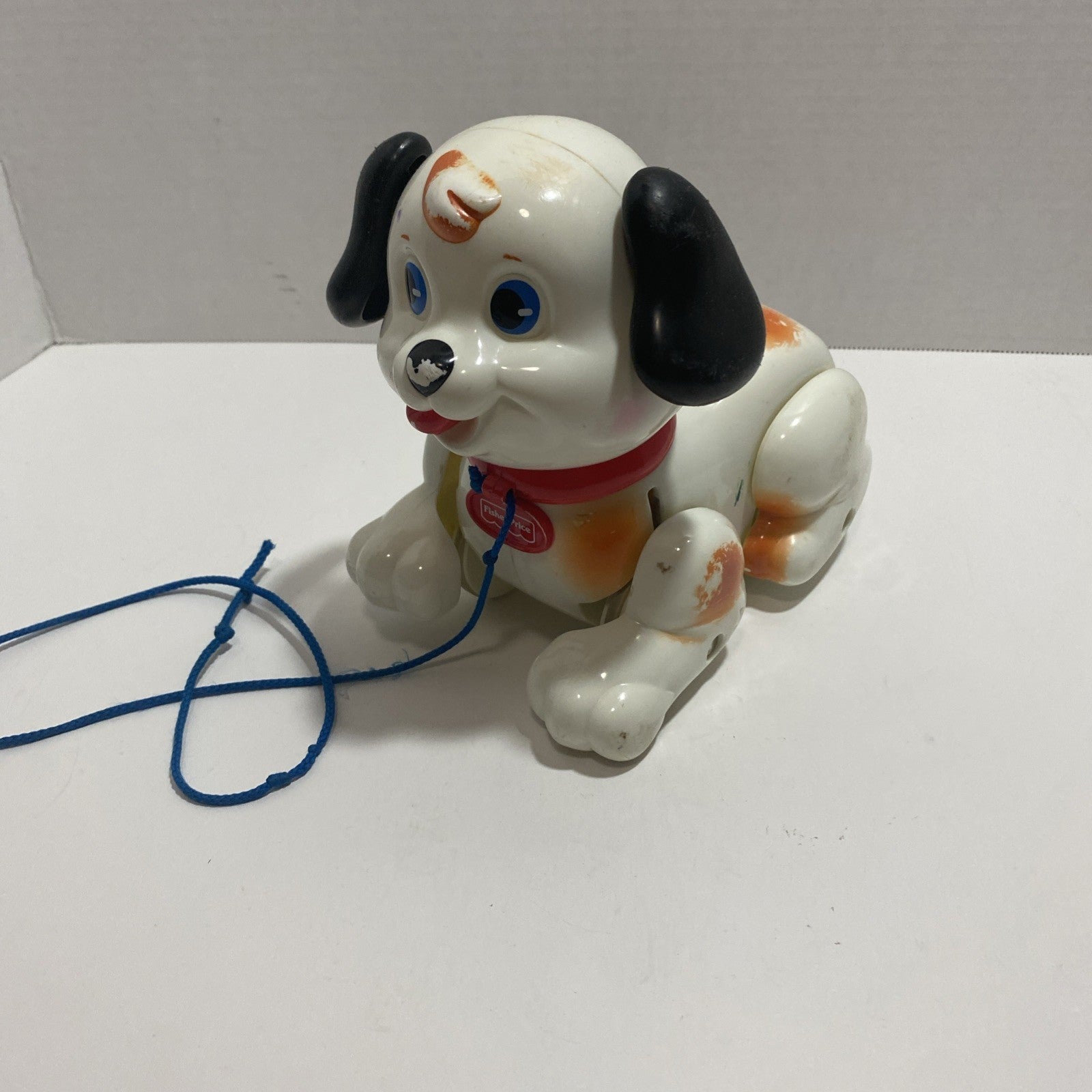 Fisher Price Lil Snoopy 1999 Pull Along Toy Puppy Dog Squeaker Bark Brown White