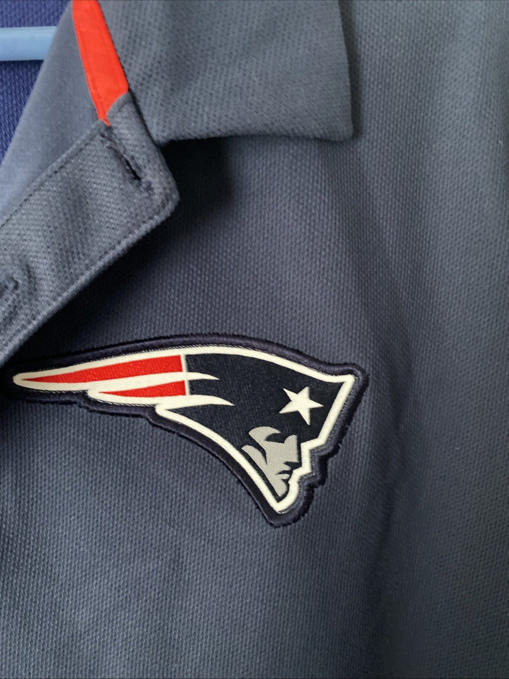NIKE NFL New England Patriots Dri Fit Team Issue Training Equipment Blue Polo M