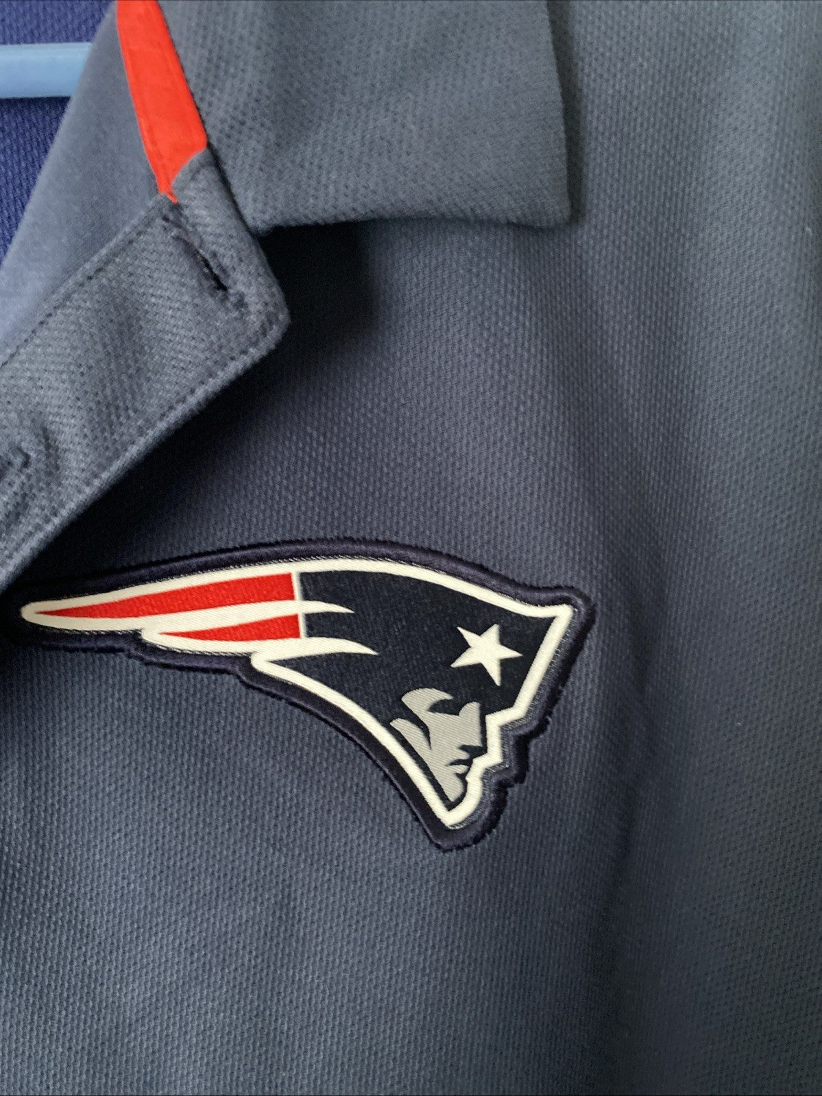 NIKE NFL New England Patriots Dri Fit Team Issue Training Equipment Blue Polo M