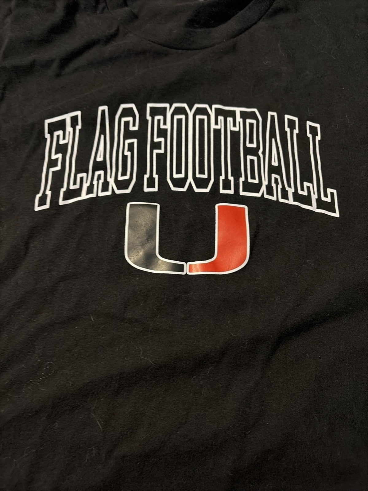 University Of Miami Florida Hurricanes Flag Football T-Shirt Men’s 2XL Black