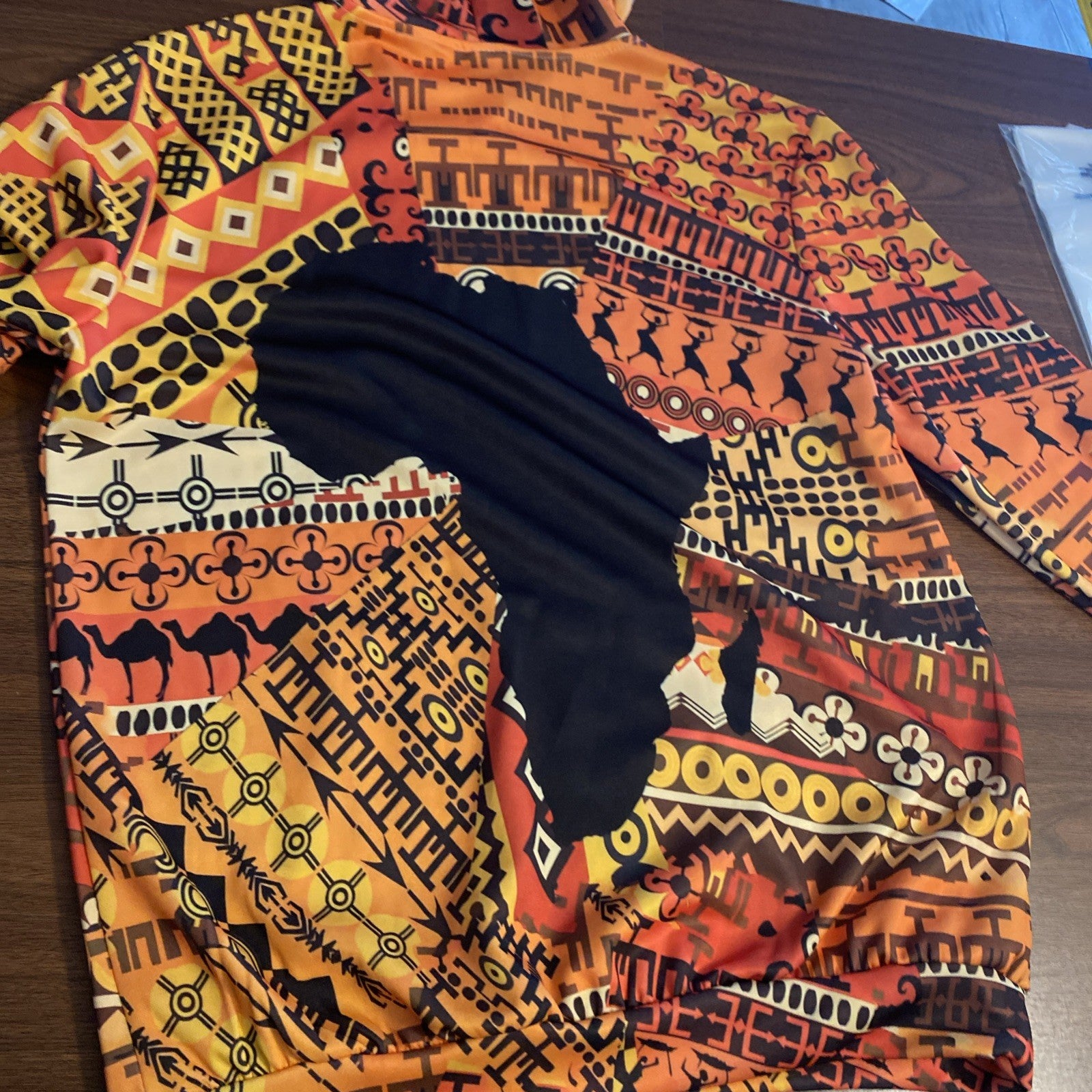 Vintage Men’s hoodie size medium Africa African print African hoodie