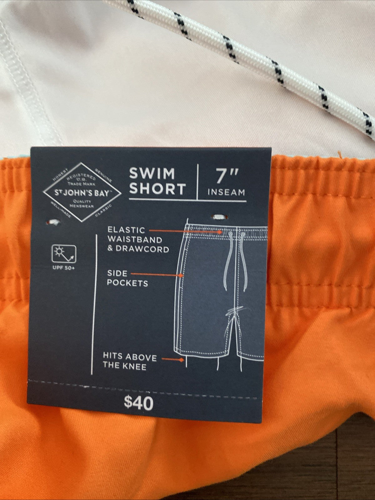 St. John’s Bay double extra-large men’s swim trunks bright orange NWT